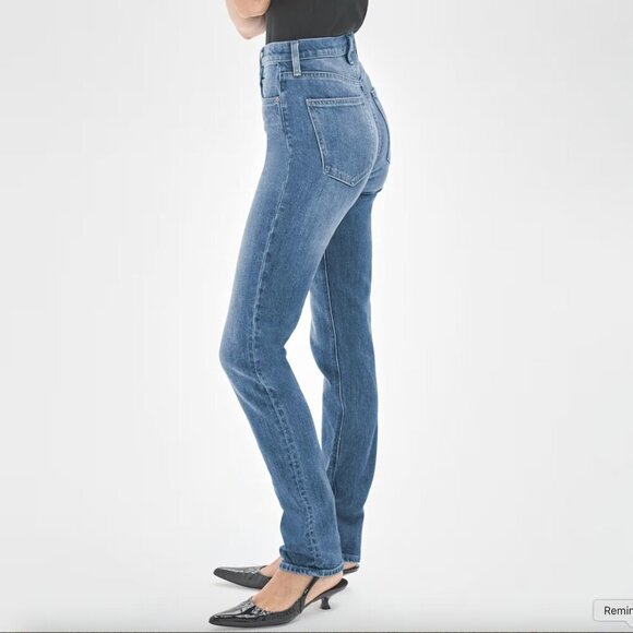 Aritzia Denim Forum The Yoko High Rise Slim Denim Jeans Washed Blue 28L Size 27 - Picture 2 of 8